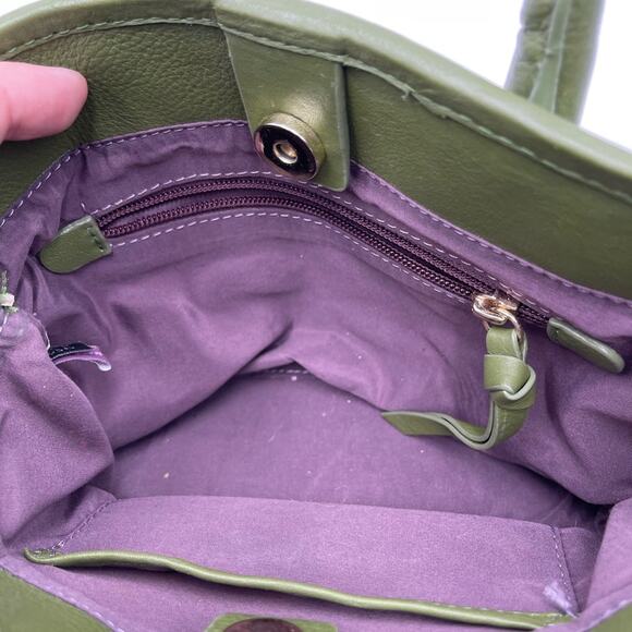 KOOBA Laos Lime Leather small Satchel Purse Handbag Crossbody - Picture 10 of 11